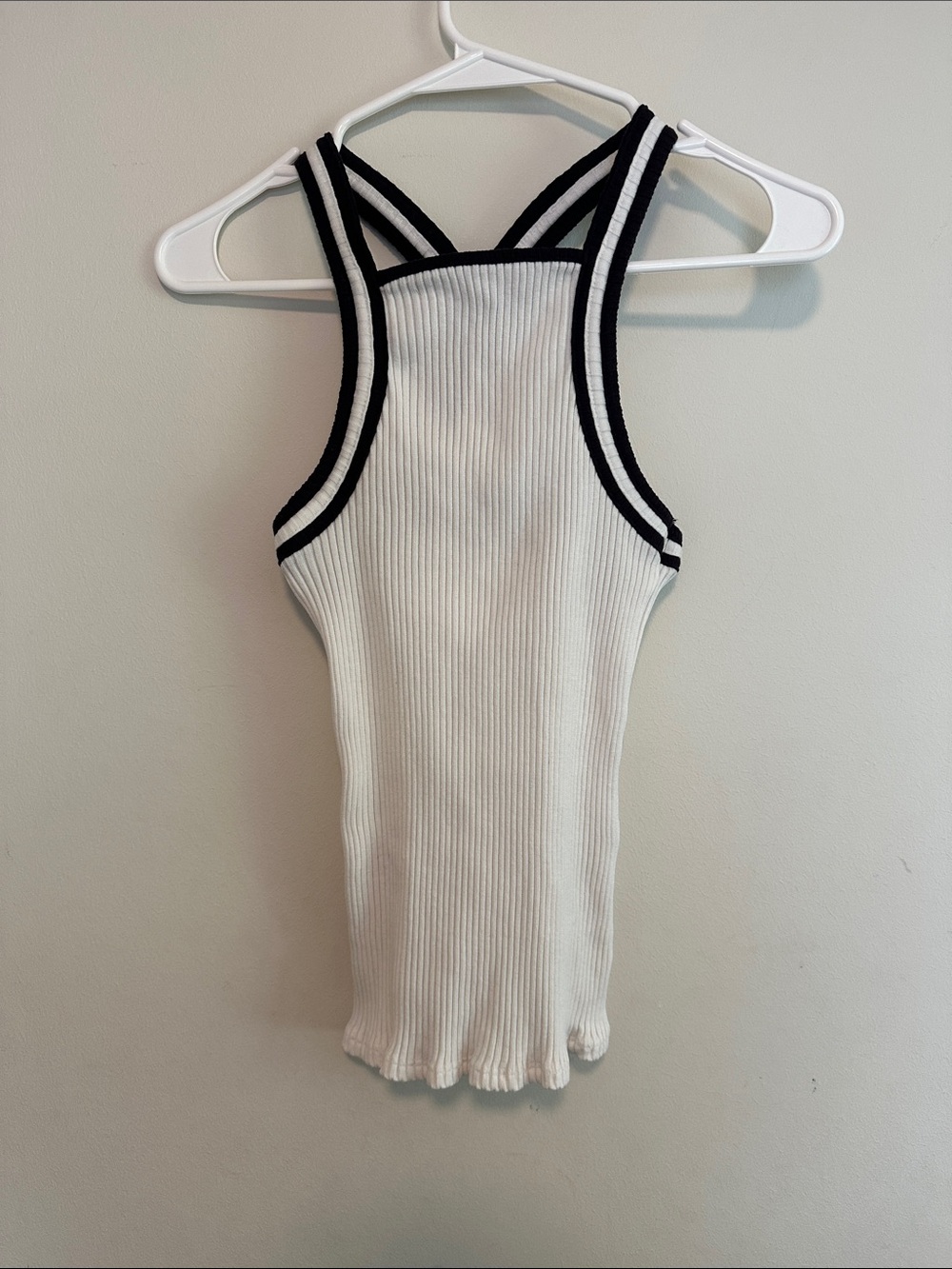 Anthropologie (Carbon copy for Anthropologie) Black & White ribbed tank, size xs